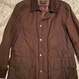 Lands' End Brown Waxed Cotton Field Jacket